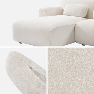 Divano angolare 3 posti bouclette