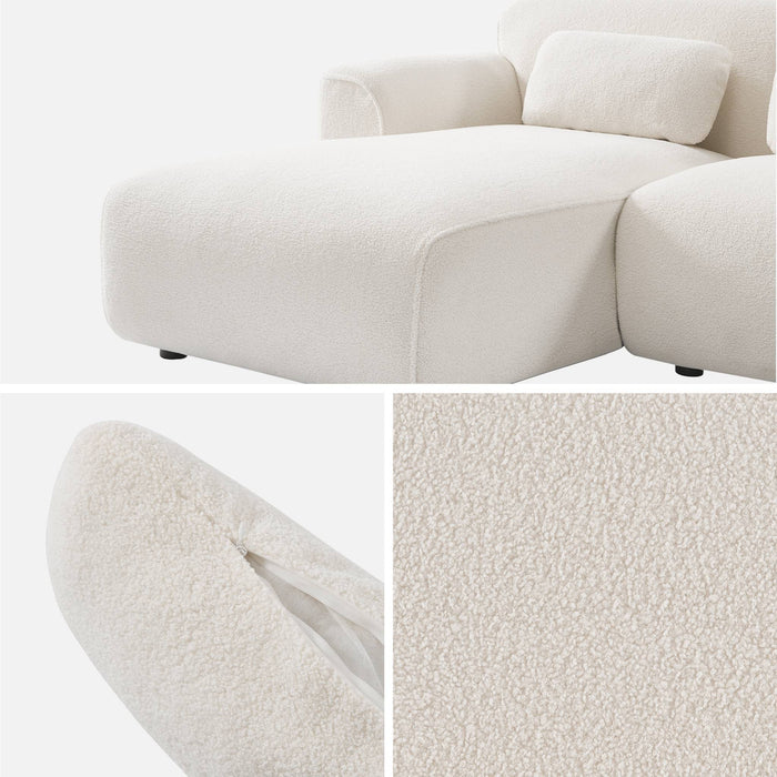 Divano angolare 3 posti bouclette