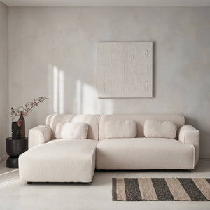 Divano angolare 3 posti bouclette