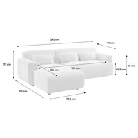 Divano angolare 3 posti bouclette