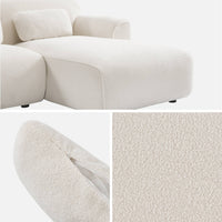 Divano angolare 3 posti bouclette, bianco