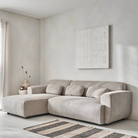 Divano angolare a 2 o 3 posti in velluto a coste fino, angolo