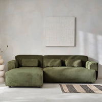 Divano angolare a 2 o 3 posti in velluto a coste fino, angolo