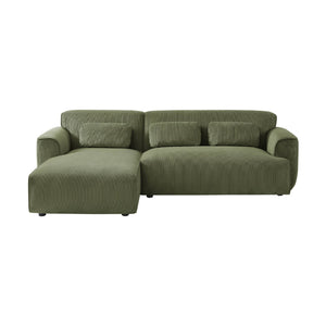 Divano angolare a 2 o 3 posti in velluto a coste fino, angolo