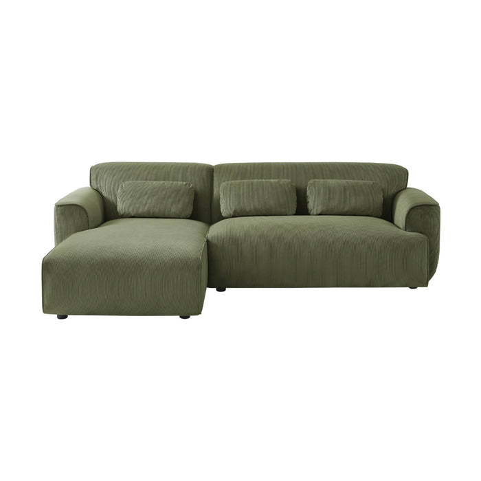 Divano angolare a 2 o 3 posti in velluto a coste fino, angolo