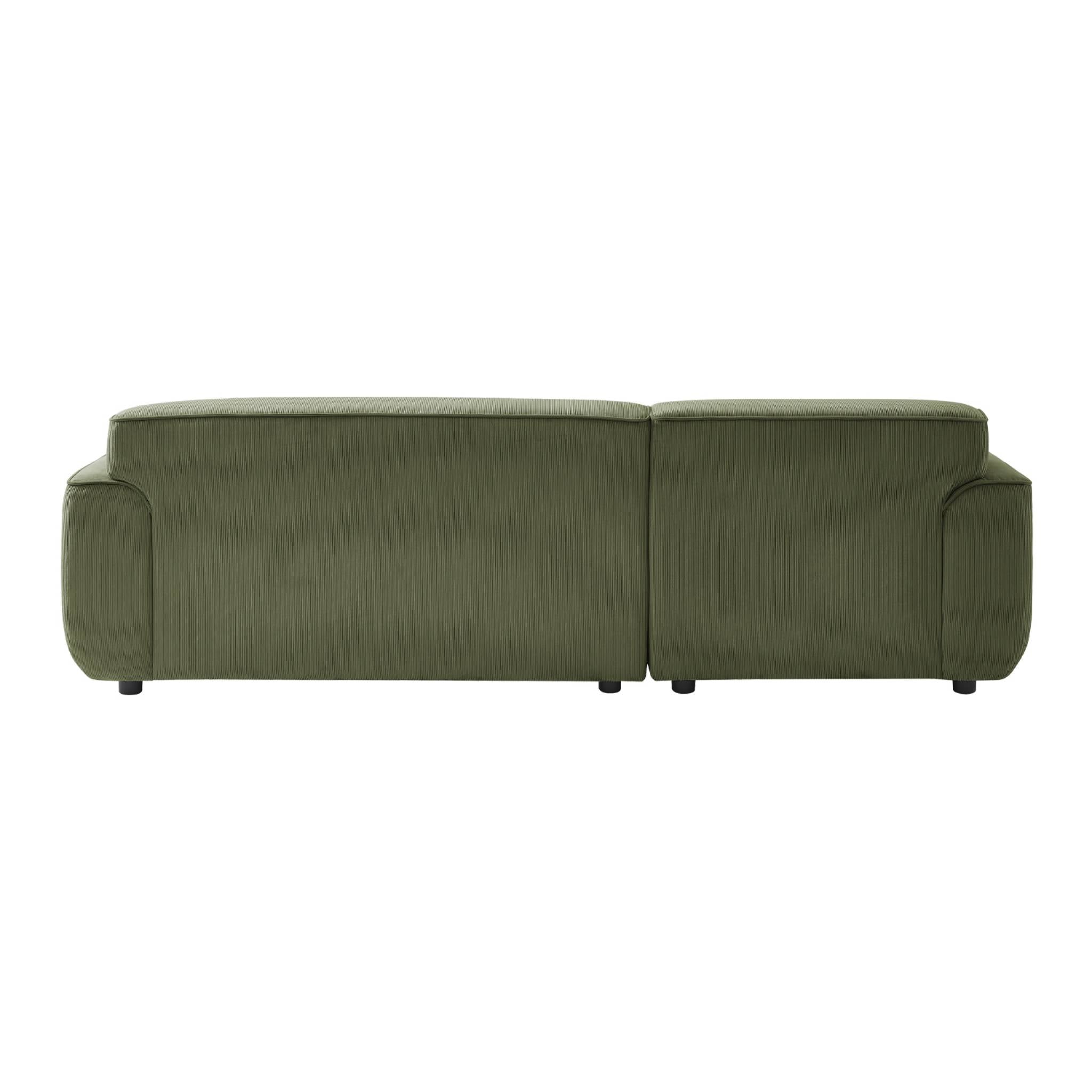 Divano angolare a 2 o 3 posti in velluto a coste fino, angolo