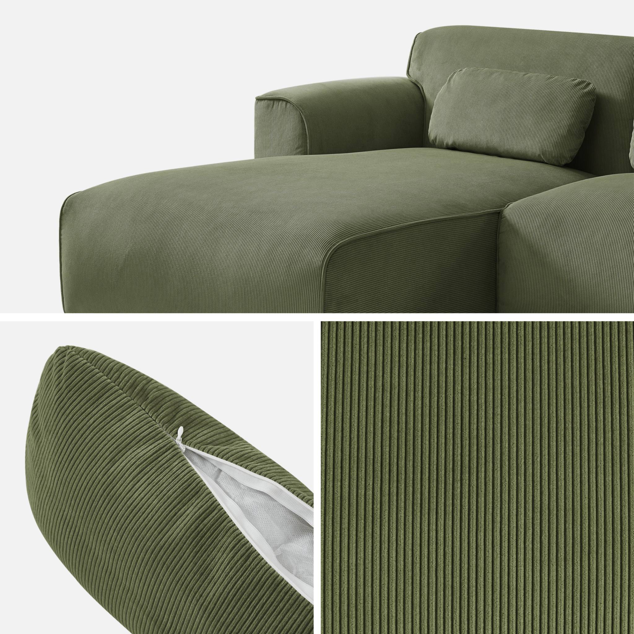 Divano angolare a 2 o 3 posti in velluto a coste fino, angolo