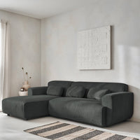 Divano angolare a 2 o 3 posti in velluto a coste fino, angolo