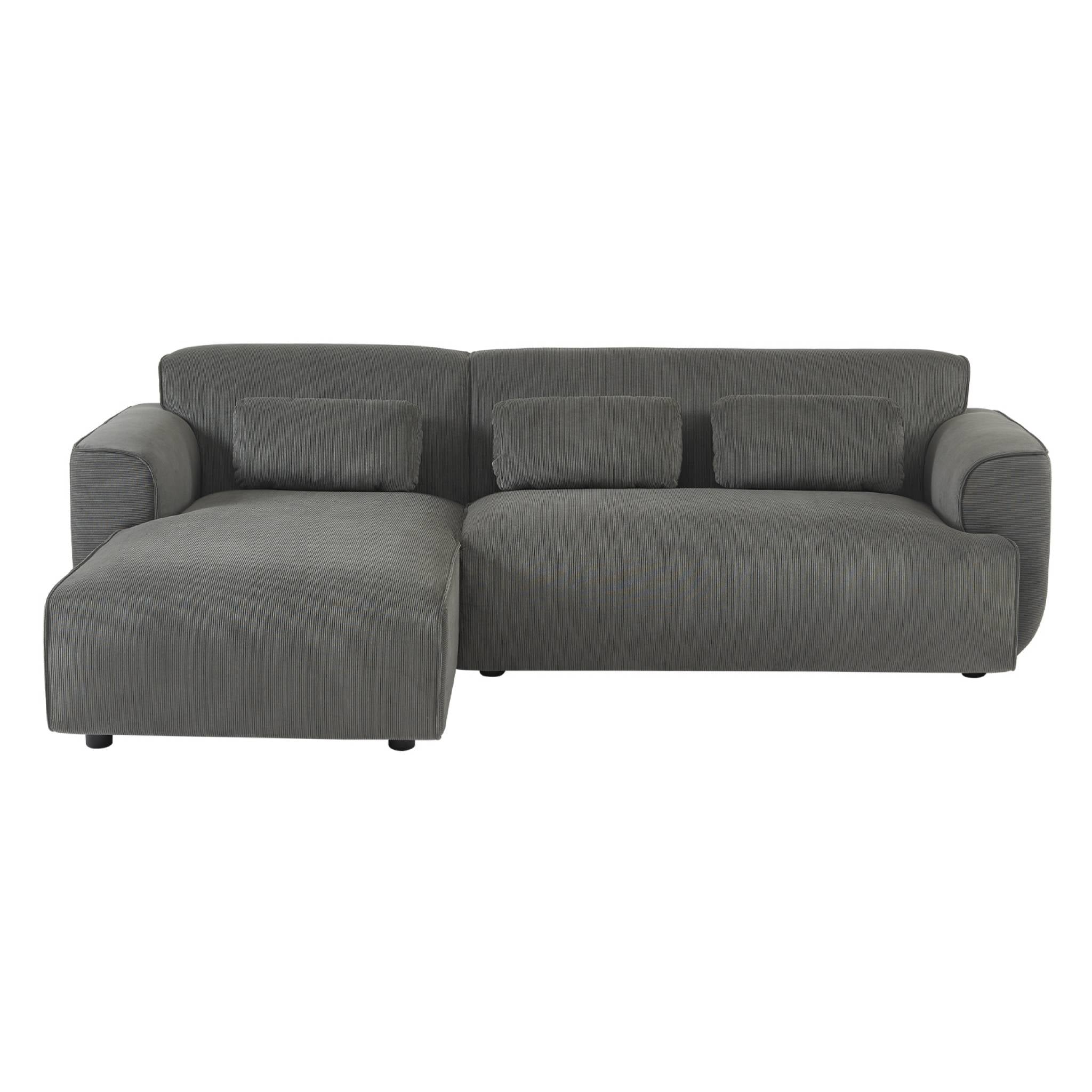 Divano angolare a 2 o 3 posti in velluto a coste fino, angolo