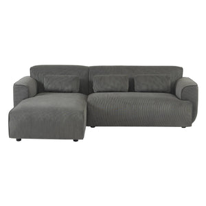 Divano angolare a 2 o 3 posti in velluto a coste fino, angolo