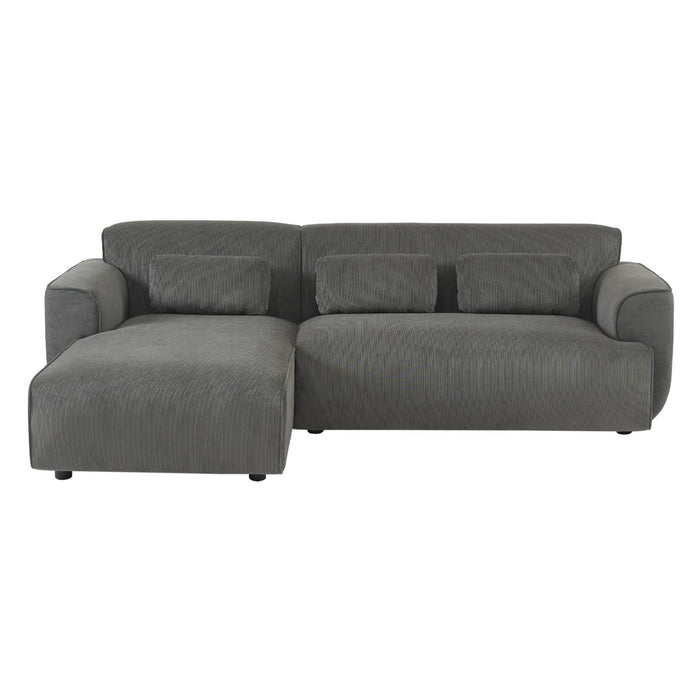 Divano angolare a 2 o 3 posti in velluto a coste fino, angolo