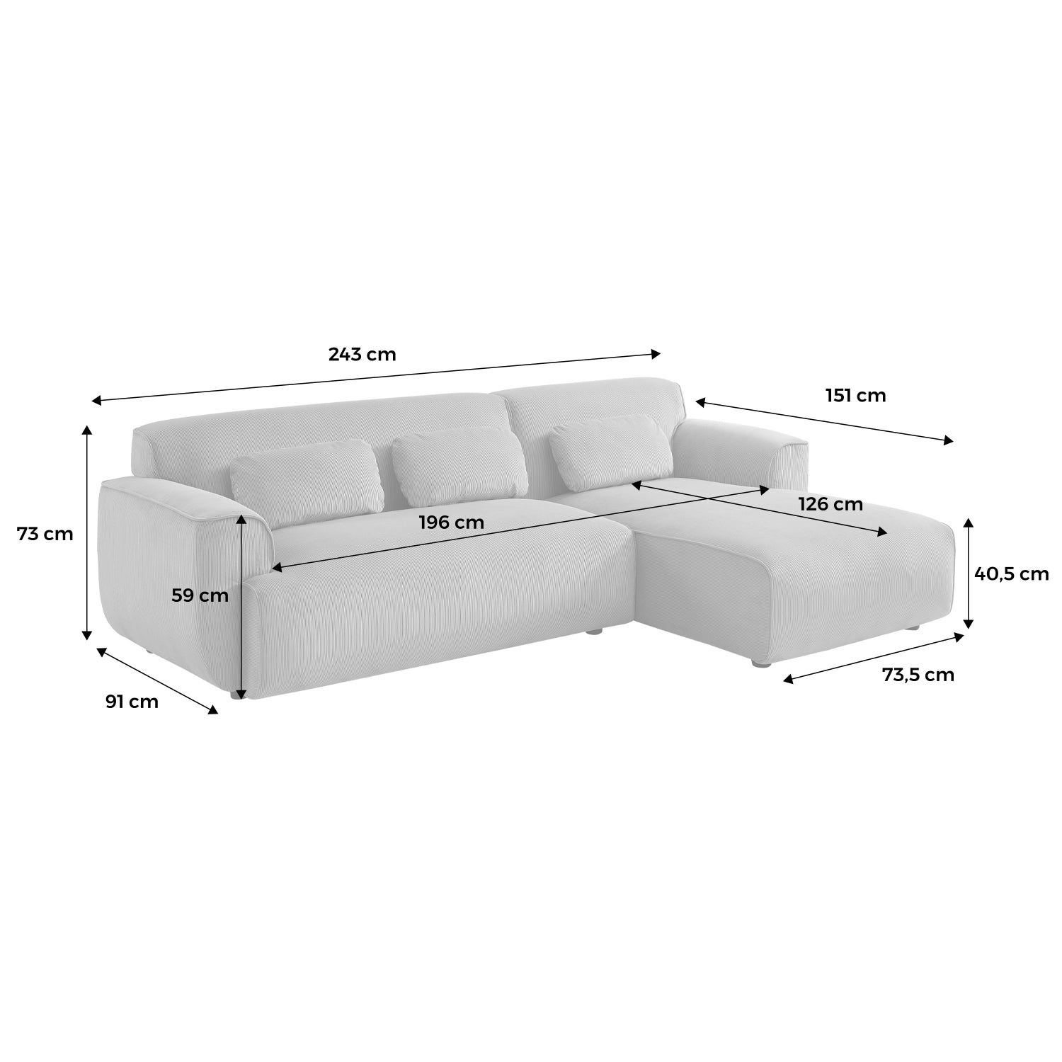 Divano angolare in velluto da 2 a 3 posti, angolo destro, verde