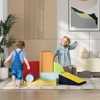 Outsunny 7 Blocchi da Gioco per Bambini, Percorso per Bambini in Età Prescolare, in Schiuma EPE, Multicolore