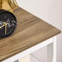 Mobile Cucina Stile Rustico con Armadietti e Cassetto, 76.6x 35x 81.5cm, Bianco e Marrone