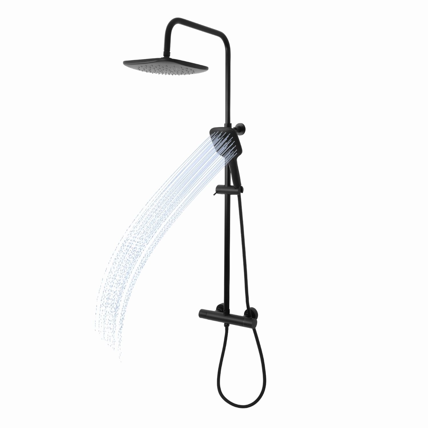 Colonna doccia attrezzata slot black termostatica 2 funzioni doccetta quadro *** confezione 1