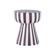 Tavolino in acciaio smaltato a righe bicolore, 41cm, viola
