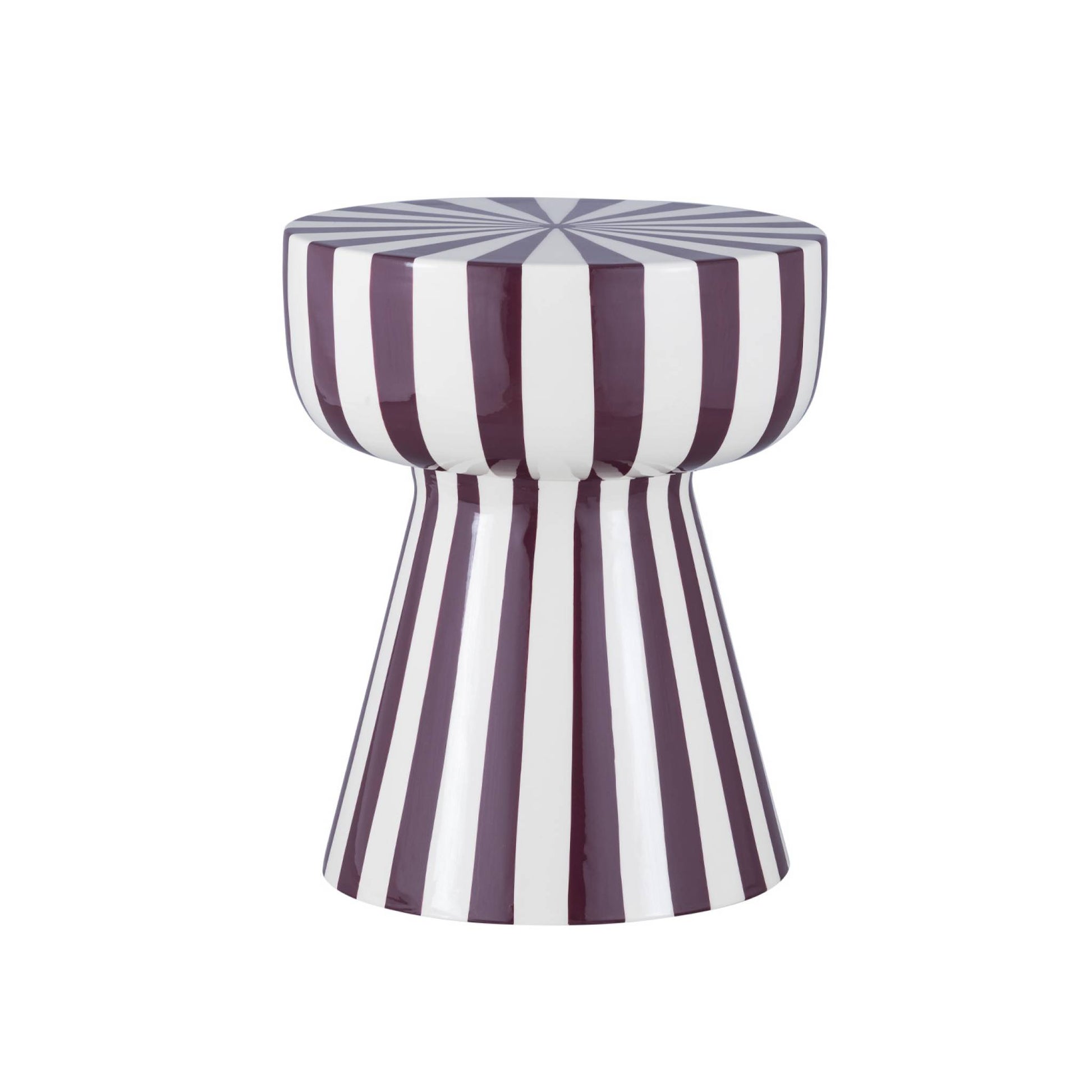 Tavolino in acciaio smaltato a righe bicolore, 41cm, viola