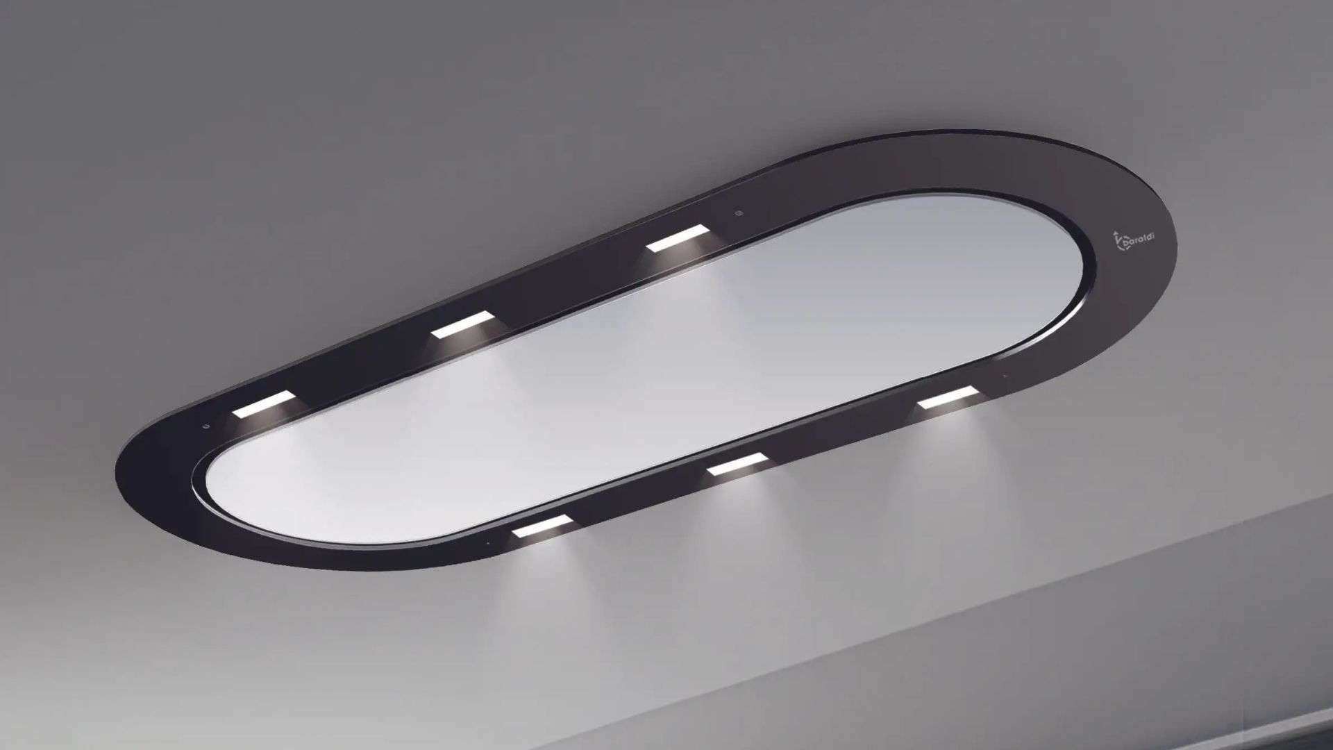 Cappa a soffitto da incasso UNIKA cm 120x50 - Bianca e Nera - 800 m3/h