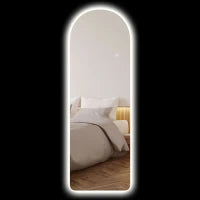 Specchio da Parete ad Arco con Illuminazione LED Regolabile e Controllo Touch, in Vetro Temperato, 40x3x120 cm