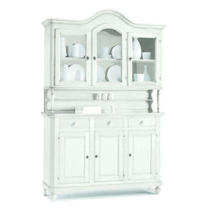 Cristalliera 8 ante 4 cassetti, in stile classico in legno e mdf con rifinitura in noce bianca 196x43x218 H