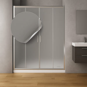 Porta doccia scorrevole slide4 per nicchia quattro ante cristallo stampato *** misure 148-154 x h190 cm stampato, con...