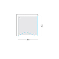 Cabina doccia 2 lati con porta a soffietto cristallo serigrafato 75x75 cm