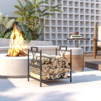 Portalegna per interni in Metallo, 42,5 x 33,5 x 43 cm, Nero