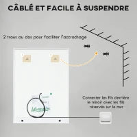 kleankin Specchio Rettangolare da Parete con Luci LED per Bagno 80 x 60 cm