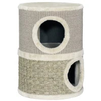 Tiragraffi per gatti in sisal naturale, rivestito di peluche 35,5x35,5x49 cm Beige