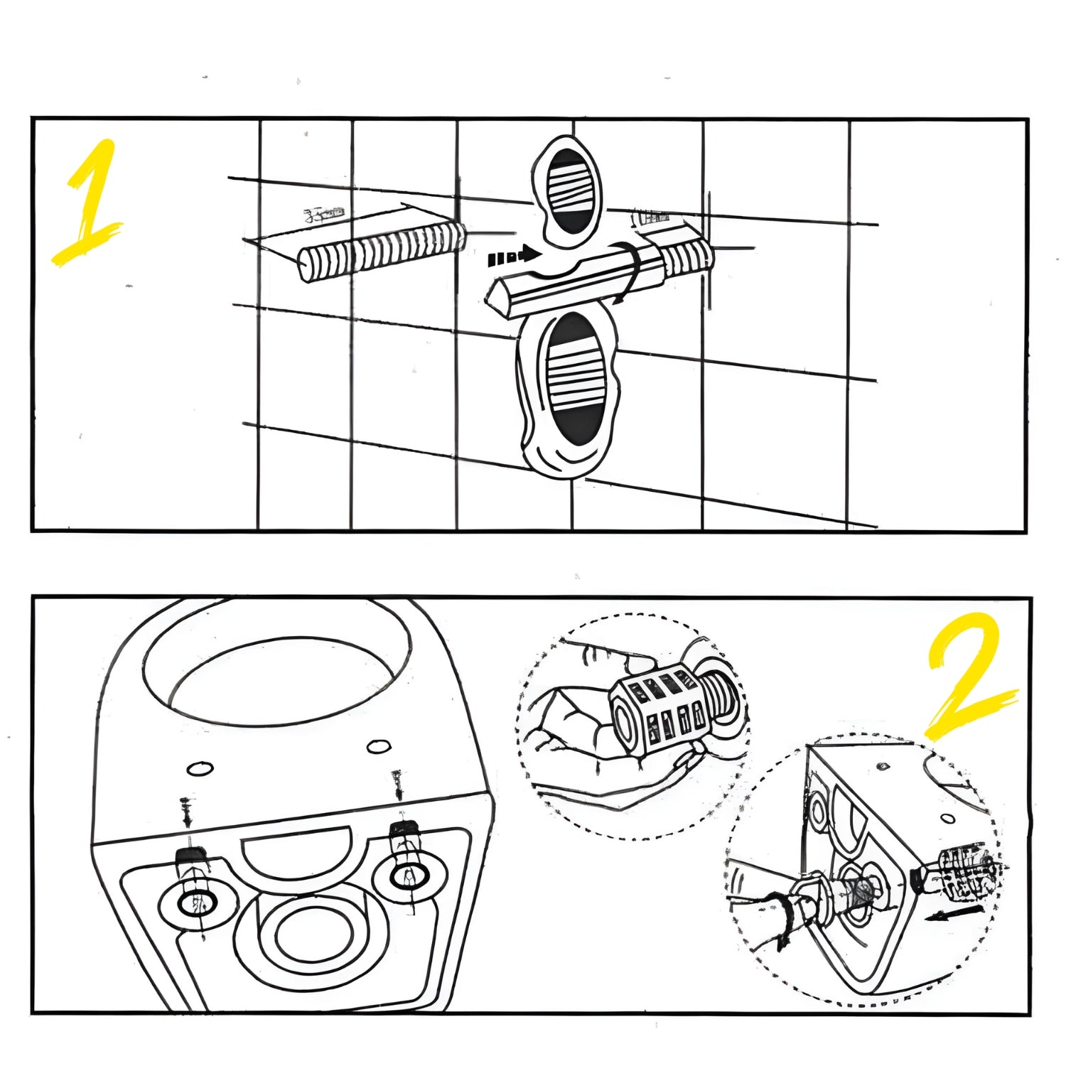 Kit di fissaggio completo a scomparsa per sanitari sospesi con accesso dal basso *** confezione 1