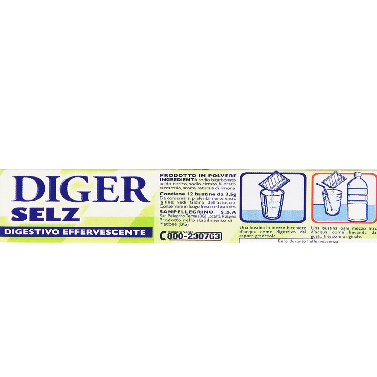 Diger selz digestivo effervescente gusto limone confezione da 12 bustine