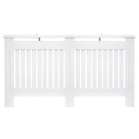 Copritermosifone a Doghe in MDF per Casa e Ufficio, 152x19x81 cm, Bianco