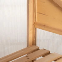 Mini Serra, piccola serra con telaio in legno, finestra e doppia porta, 3 ripiani, 70L x 50P x 120A cm, Marrone