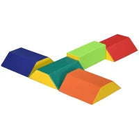 Set Costruzioni Morbide per Bambini con 5 Blocchi a Rettangolo e Trapezio, in PU e EPE, 48.3x19.1x48.3 cm, Multicolore