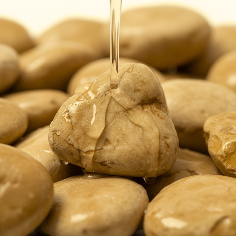 Ciottoli giallo siena effetto bagnato brillante con protettivo cir tono plus *** misura 25/40, formato 5 kg + 1 l, co...