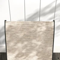 Panchina 2 Posti da Giardino con Braccioli, Schienale Alto e Tavolino Basso Centrale in Vetro, Marrone e Nero