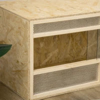 Terrario in Legno OSB per Rettili con Porta Scorrevole in Vetro, 100 x 47 x 47 cm, Naturale