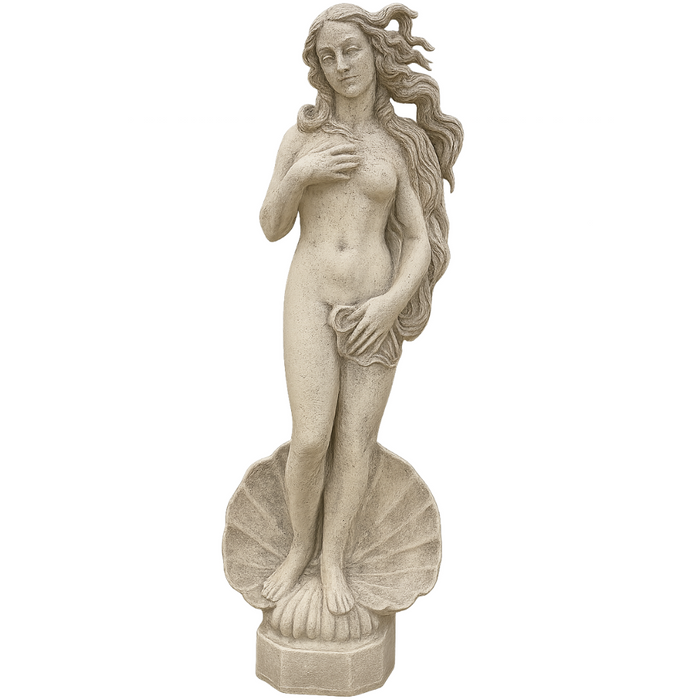 Statua cemento grigio effetto pietra naturale venere botticelli h120 cm giardini