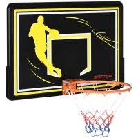 sportnow Canestro Basket per Bambini e Adulti da Indoor e Outdoor in Acciaio e PE, 110x90x70 cm, Nero e Giallo