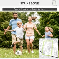Rebounder per Calcio e Baseball Pieghevole con Zona di Precisione, in PE e Metallo, 123x90x174 cm, Nero