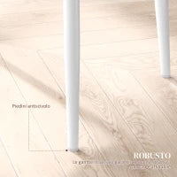 Set di 6 Sedie da Pranzo Moderne con Schienale Alto in Finta Pelle e Acciaio, 41x50x97 cm, Bianco