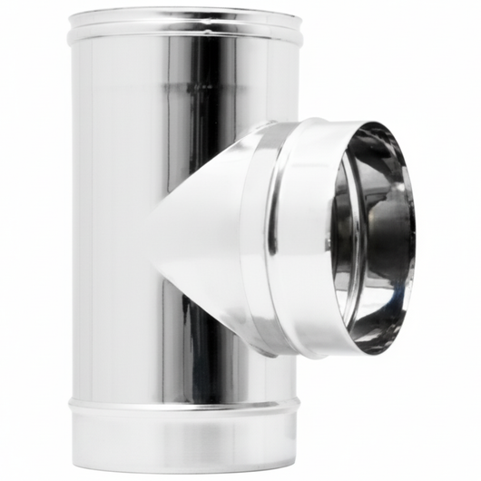 Raccordo t 90° mono parete acciaio inox sp. 0,5 mm collegamento canna fumaria *** misura Ø 150 mm, confezione 1