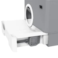 Lettiera per Gatti con Coperchio e Paletta, Doppio Ingresso e Vassoio Estraibile, 52x41x38.5 cm, Grigio