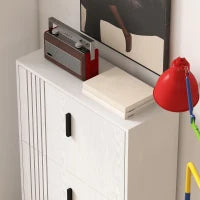 Scarpiera a 3 ante per 18 paia in legno 63 x 24 x 117 cm Bianco