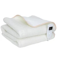 Coperta termica con controllo dual zone, con 5 livelli di calore, timer da 10 ore, protezione da surriscaldamento, 160 x 140 cm, Bianco