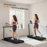 Tapis Roulant Pieghevole con Inclinazione Regolabile, Velocità 1-10 km/h, Display LED e Telecomando, Nero