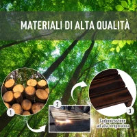 Scaffale Portafiori a 4 Livelli, Fioriera da Esterno e Interno in Legno con 4 Ruote, 123.5 x 33 x 80cm