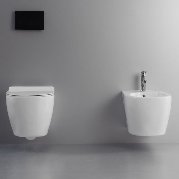 Ogomondo coppia sanitari fun sospesi vaso bidet sedile frizionato fissaggi