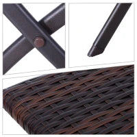 Set da Giardino Pieghevole da 3 Pezzi in Rattan PE e Metallo, Set 2 Sedie e Tavolino da Caffè, Protezione dai Raggi UV, Set di Mobili da Balcone, per Patio e Cortile, Marrone