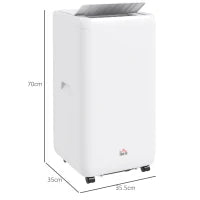 Condizionatore Portatile 1250W con 5 Modalità e Timer 24h, 35.5x35x70 cm, Bianco